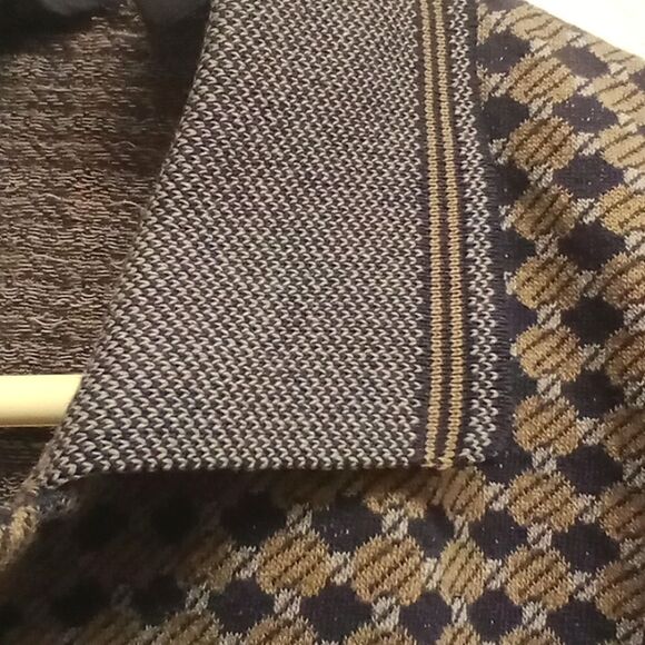 Men's KNIGHTSBRIDGE SIZE L  SHIRT. BROWN/TAN for main. Black AND GRAY ON CUFFS - Picture 3 of 9